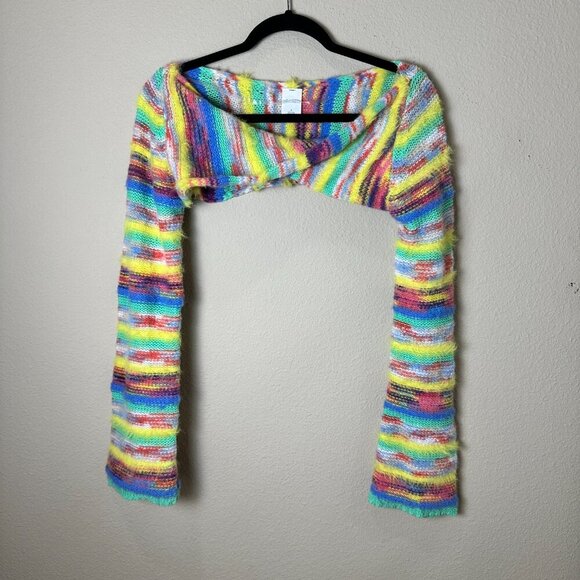 WILD FABLE Rainbow Mohair Cropped Sweater Shrug Size Small - Picture 2 of 8